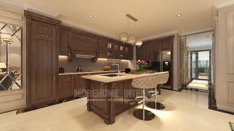 Morehome - đơn vị uy tín chuyên thiết kế, thi công và sản xuất tủ bếp gỗ óc chó cao cấp tại TP.HCM, Hà Nội, Đà Nẵng, Hải Phòng tại nhiều tỉnh thành khác trên cả nước