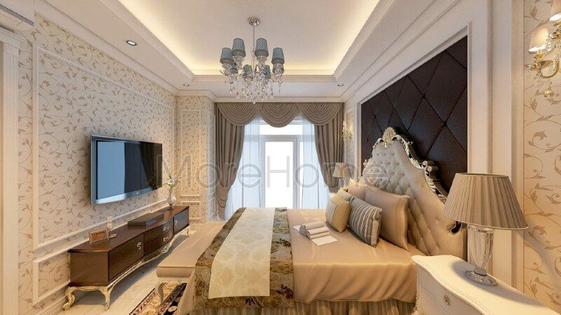 Thiết kế nội thất phòng ngủ chung cư thu hút mang cảm giác sang trọng và vô cùng quý phái.