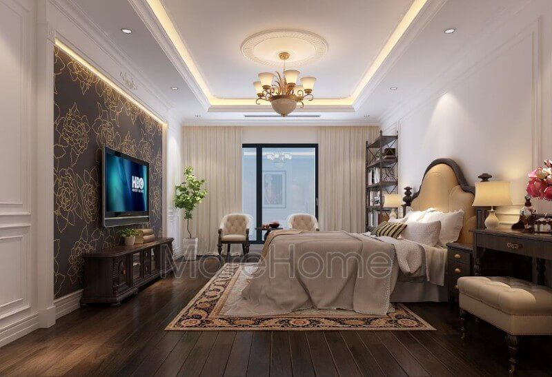 Thiết kế nội thất phòng ngủ chung cư mang đậm phọng cách tân cổ điển cao cấp